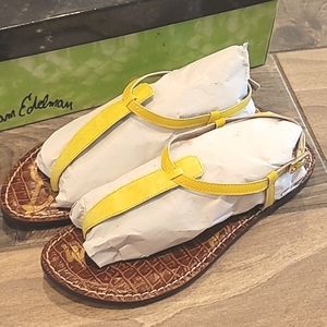 Sam Edelman Leather Citrine Gigi Thong Sandals, NWT